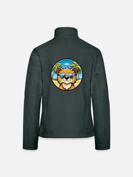 Lowchen Petit Lion Chien Race Dessin Animé Lunettes de Soleil - Veste en tissu softshell Femme - gris foncé - Dos