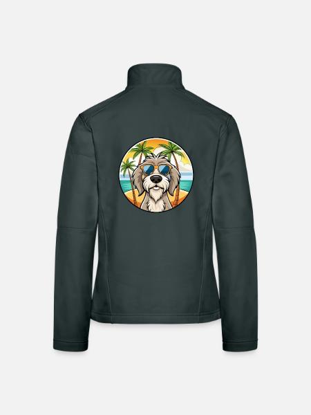 Spinone Italiano Hunderasse Cartoon Sonnenbrille Strand - Frauen Softshelljacke - Dunkelgrau - Hinten