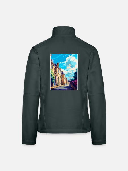 Chipping Norton England Uk Travel Poster Souvenir - Women's Softshell Jacket - mouse grey - Back