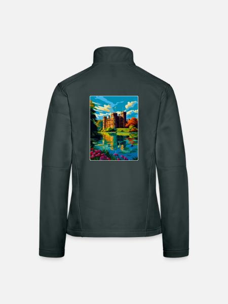 Hever Castle Angleterre Royaume-Uni Affiche de voyage Souvenir WPA - Veste en tissu softshell Femme - gris foncé - Dos