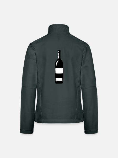 Wine Wine Bottle White Wine Red Wine Gift - Women's Softshell Jacket - mouse grey - Back