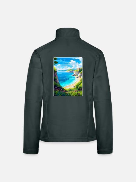 Zakynthos Greece Vintage Travel Poster Souvenir - Women's Softshell Jacket - mouse grey - Back