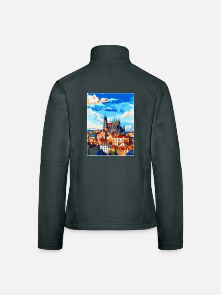 Kutná Hora Tschechische Republik Vintage Reiseposter - Frauen Softshelljacke - Dunkelgrau - Hinten