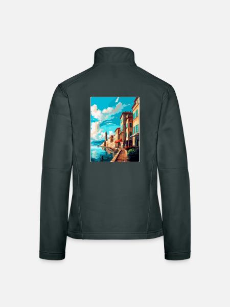 Bayonne France Affiche de voyage vintage Souvenir WPA - Veste en tissu softshell Femme - gris foncé - Dos