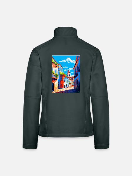 Caldas Da Rainha Portugal Vintage Travel Poster - Women's Softshell Jacket - mouse grey - Back