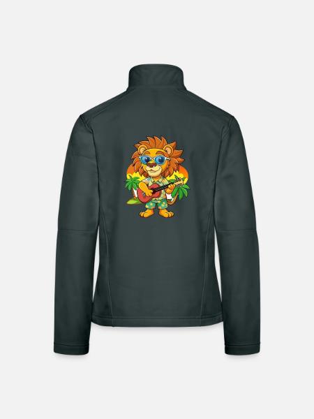 Lunettes de soleil de plage d’été Funny Lion Hawaiian - Veste en tissu softshell Femme - gris foncé