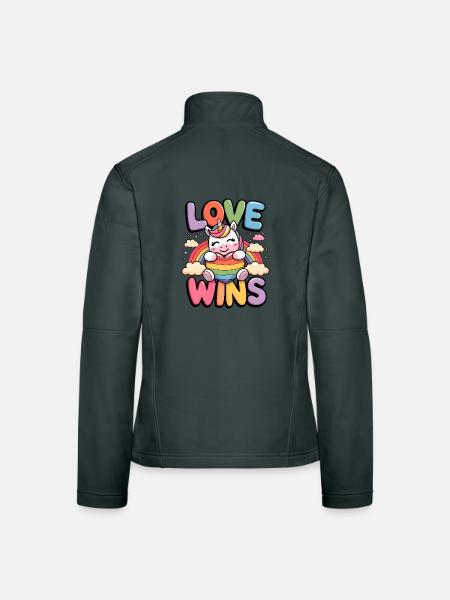Love Wins - Women's Softshell Jacket - mouse grey - Back