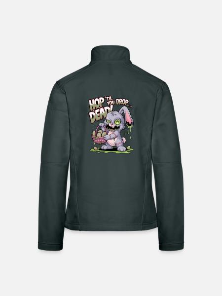 Hüpfe, bis du tot umfällst! - Frauen Softshelljacke - Dunkelgrau - Hinten