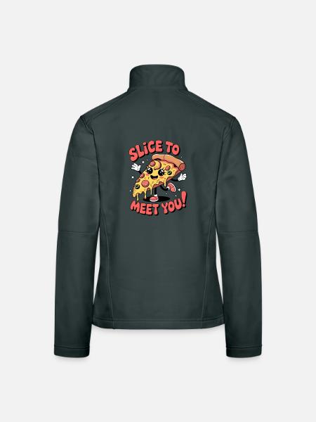 Slice To Meet You! - Women's Softshell Jacket - mouse grey - Back