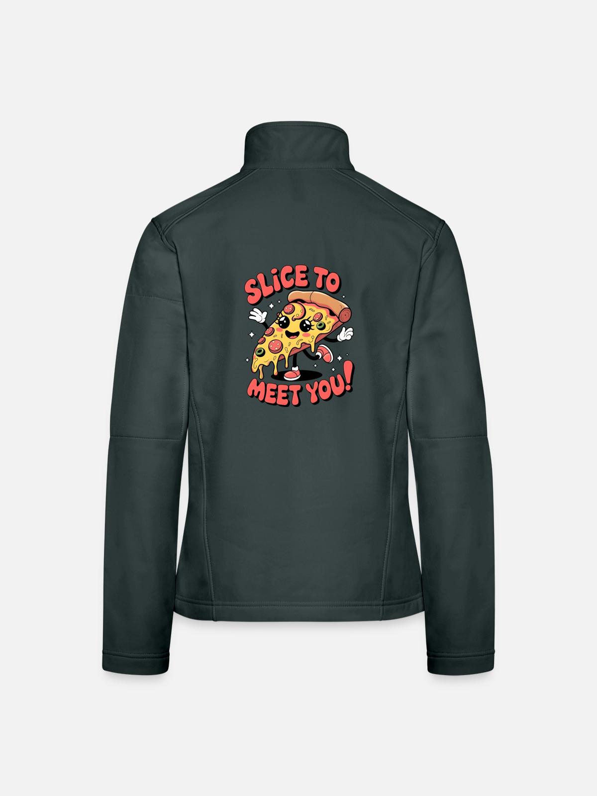 Slice To Meet You! - Women's Softshell Jacket - mouse grey - Back