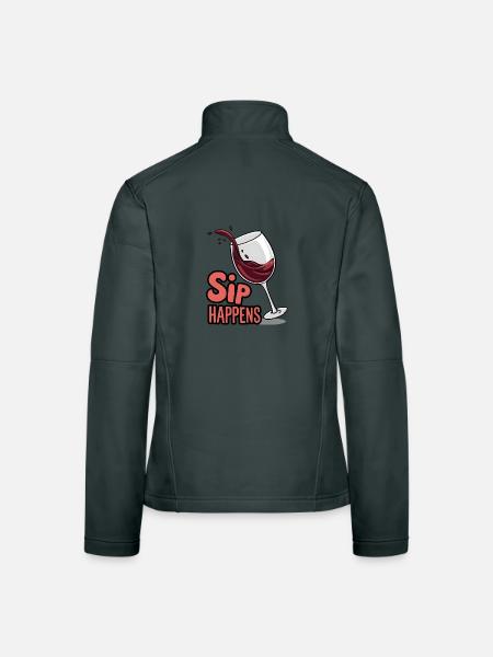 Schluck passiert - Frauen Softshelljacke - Dunkelgrau - Hinten