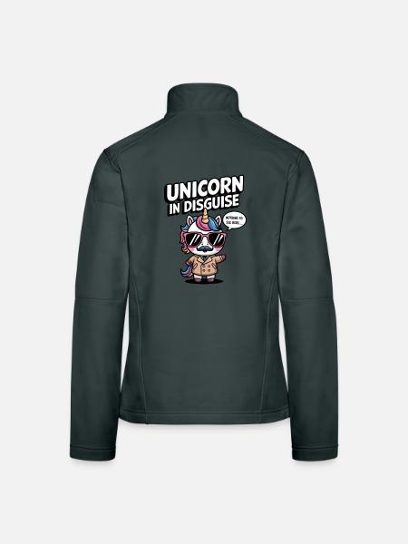 Unicorn In Disguise - Women's Softshell Jacket - mouse grey - Back