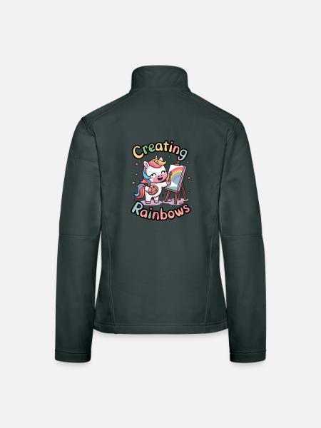 Erstellen von Regenbögen - Frauen Softshelljacke - Dunkelgrau