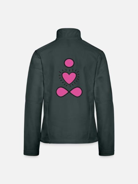 Pinkes Herz-Symbol mit Strahlen - Women's Softshell Jacket - mouse grey