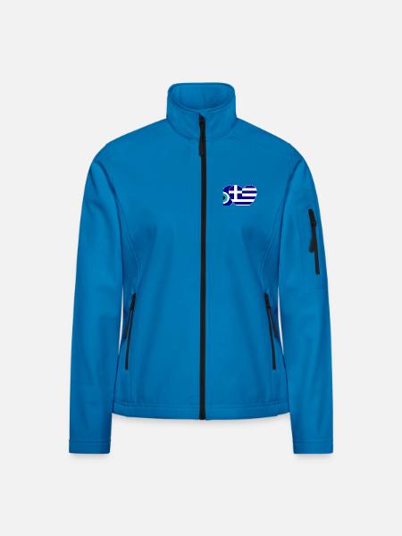 Greece Flag Lucky Charm Nazar Pearl - Women's Softshell Jacket - light blue - Front