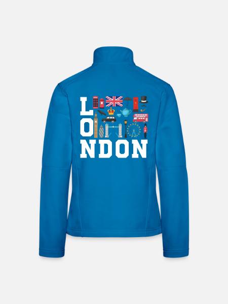 London England UK Great Britain - Frauen Softshelljacke - Lichtblau - Hinten