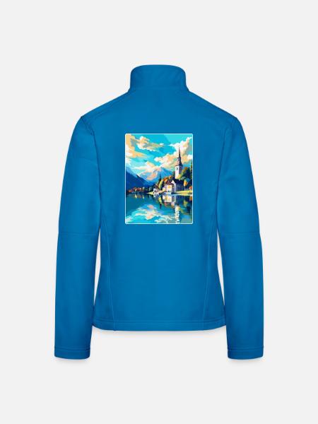 St Wolfgang Austria Vintage Travel Poster Souvenir - Women's Softshell Jacket - light blue - Back