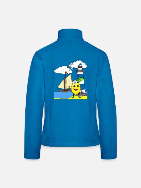 Seemann Zitrone sauer Seefahrt Matrosen Seemänner - Frauen Softshelljacke - Lichtblau - Hinten