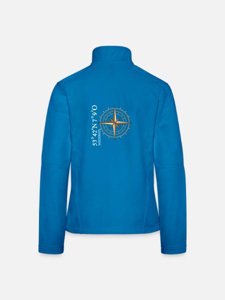Norderney Koordinaten Insel - Frauen Softshelljacke - Lichtblau - Hinten