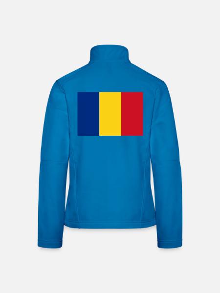 Rumänien – Trikolore der Flagge vertikal - Frauen Softshelljacke - Lichtblau - Hinten