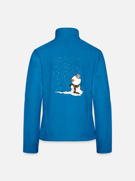 Schneemann im Schnee. - Frauen Softshelljacke - Lichtblau - Hinten