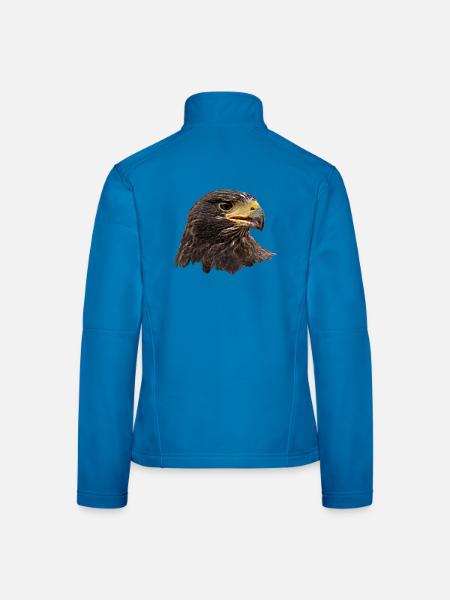 Adler, Falke, Greifvogel aus Falknerei, braun - Frauen Softshelljacke - Lichtblau - Hinten