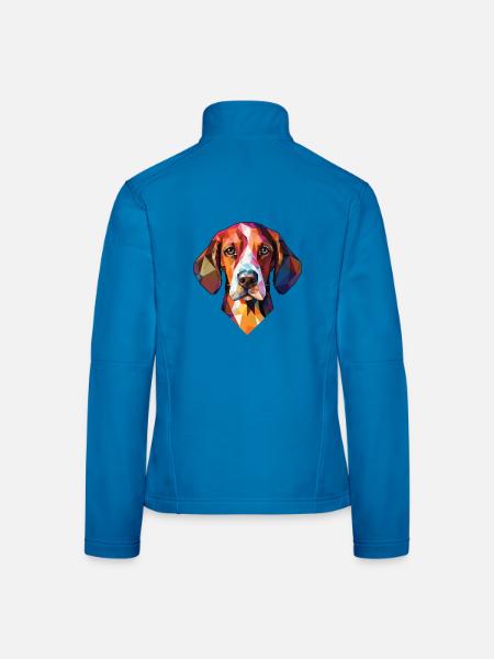 Tiroler Bracke Hunderasse Aquarell Illustration - Frauen Softshelljacke - Lichtblau - Hinten