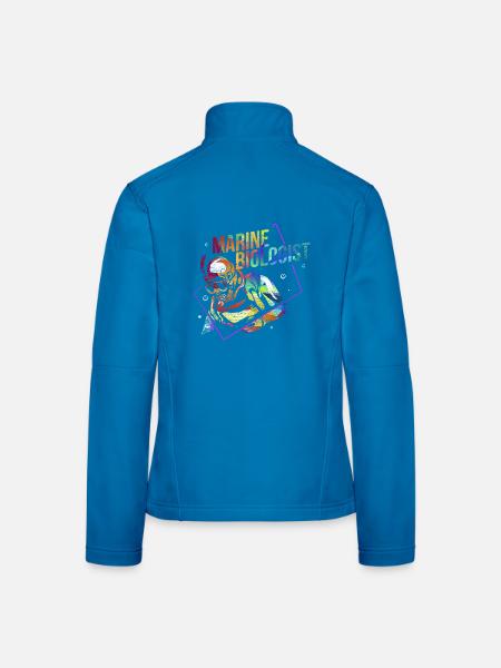 Neugierige Meeresbiologin Tiefsee - Frauen Softshelljacke - Lichtblau - Hinten