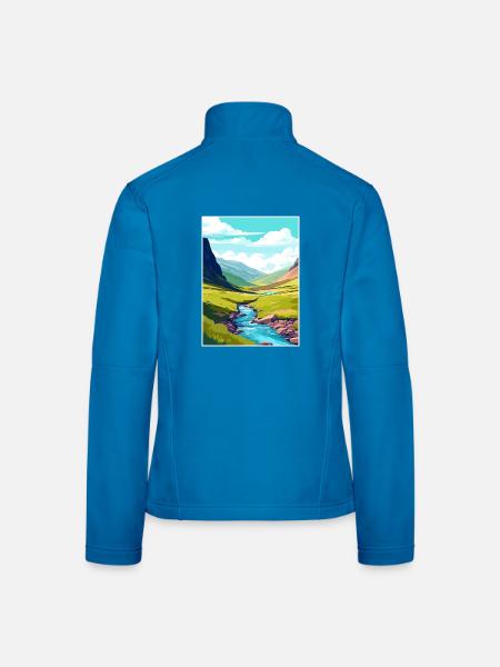 Hohe Tasse Nick Cumbria Vintage Reiseposter WPA - Frauen Softshelljacke - Lichtblau - Hinten