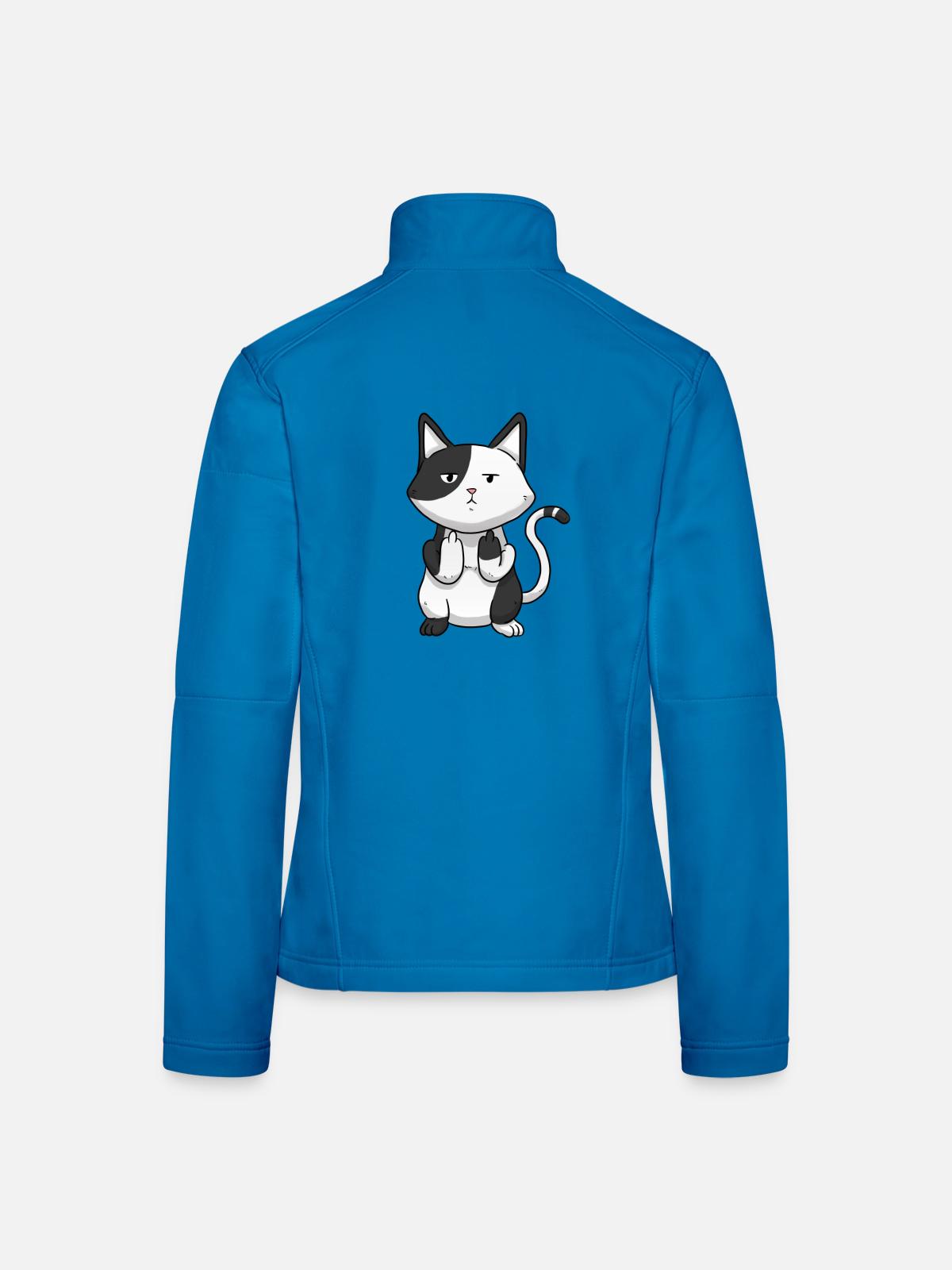 Katze Mittelfinger - Frauen Softshelljacke - Lichtblau - Hinten