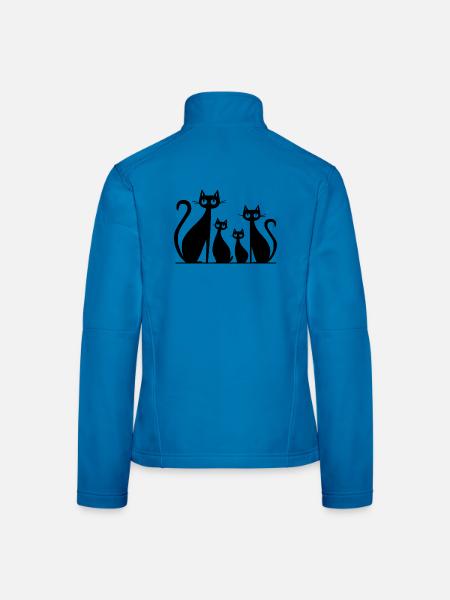 Family Dad Mom 2 kids - Women's Softshell Jacket - light blue - Back