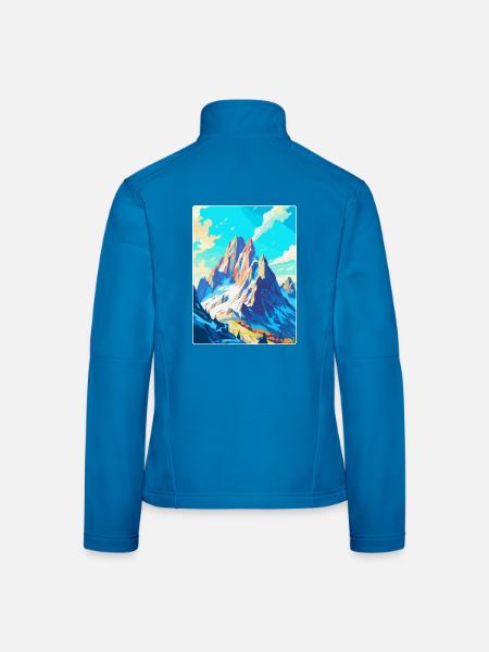Dachstein Österreich Vintage Reiseplakat Souvenir - Frauen Softshelljacke - Lichtblau - Hinten