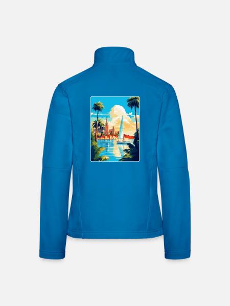 Palma De Mallorca Spanien Vintage Reiseplakat WPA - Frauen Softshelljacke - Lichtblau - Hinten