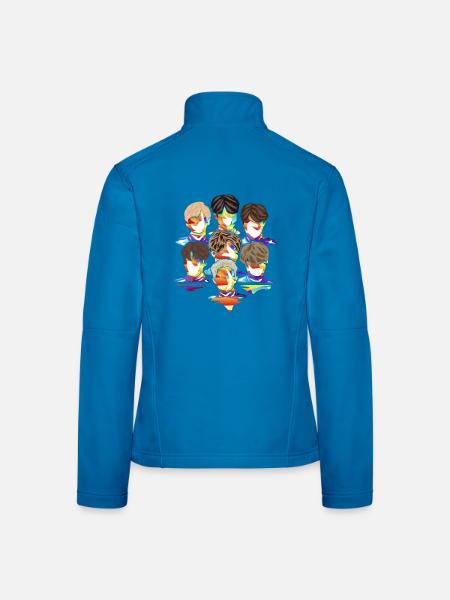 Pulsierende K-Pop Konzertnacht - Frauen Softshelljacke - Lichtblau - Hinten