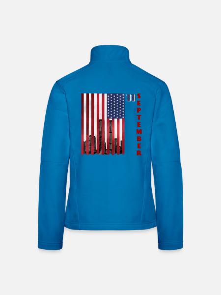 11 September - Patriot Day USA Gedenken - Frauen Softshelljacke - Lichtblau - Hinten