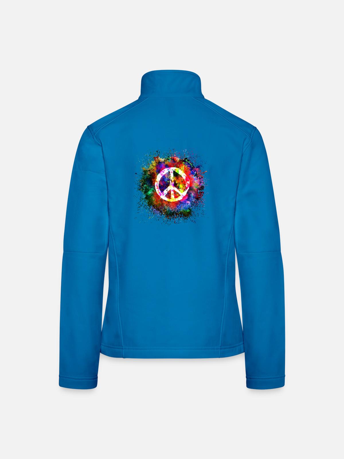 Frieden Harmonie - Frauen Softshelljacke - Lichtblau - Hinten