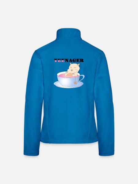 Teenager, Tee-Nager - Frauen Softshelljacke - Lichtblau - Hinten