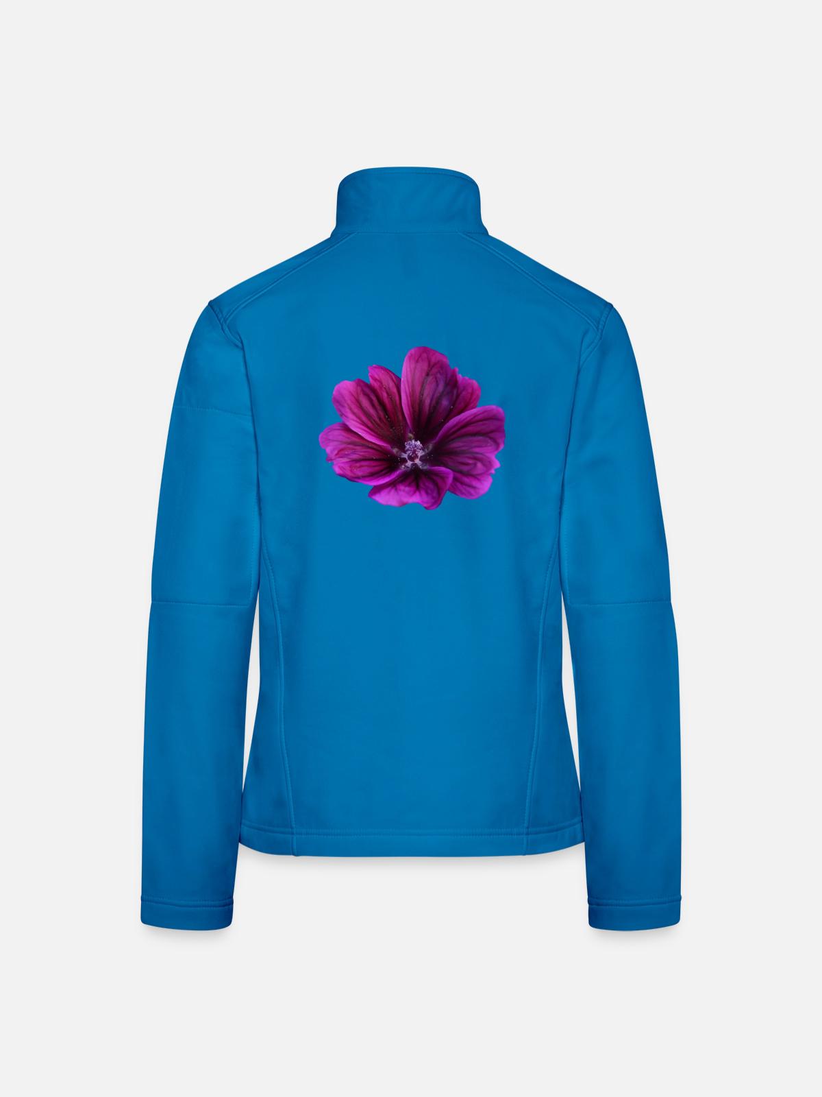 Malve violette Blüte - Frauen Softshelljacke - Lichtblau - Hinten