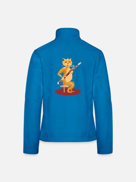 Verspielte Fagottkatze Musikschule - Frauen Softshelljacke - Lichtblau - Hinten