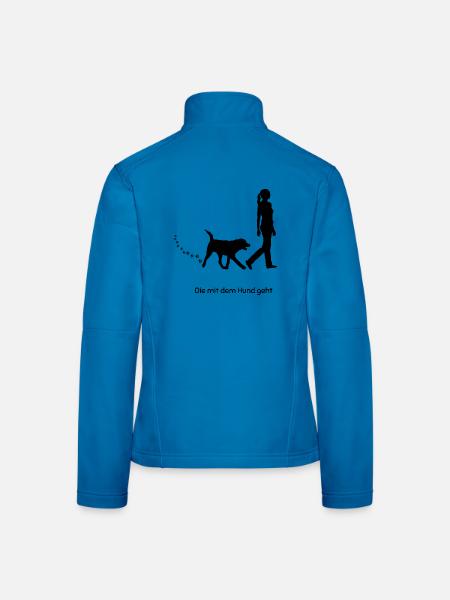 Die mit dem Hund geht - Frauen Softshelljacke - Lichtblau - Hinten
