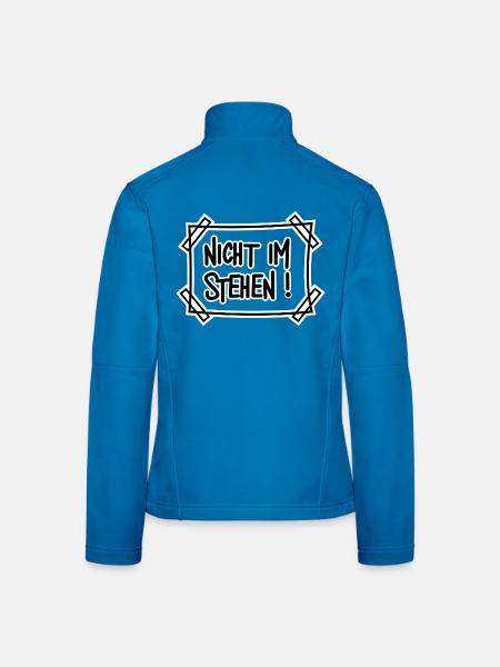 Nicht im stehen Schild lustig WC Klo Toilette - Frauen Softshelljacke - Lichtblau - Hinten