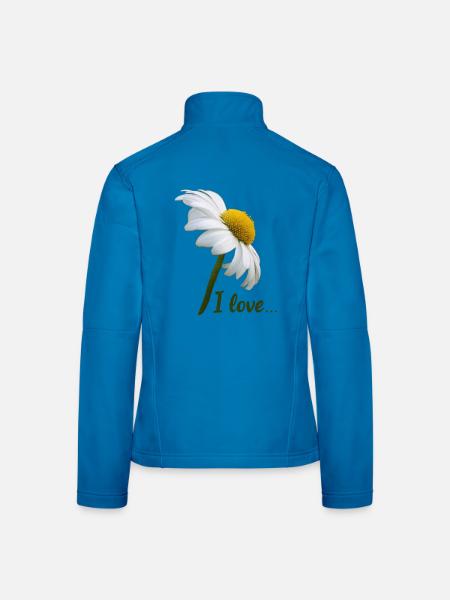 Margeriten I love weiße Blume Margerite - Frauen Softshelljacke - Lichtblau - Hinten