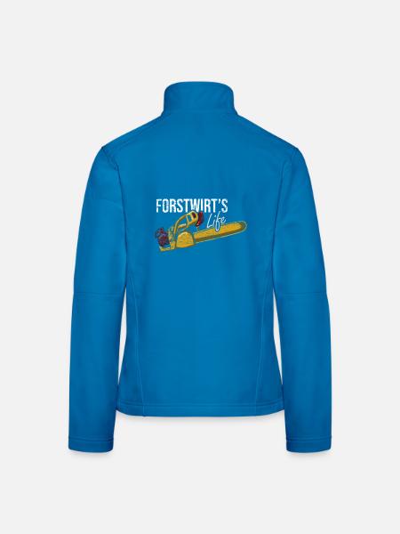 Wetterfester Forstwirt Waldarbeit - Frauen Softshelljacke - Lichtblau - Hinten