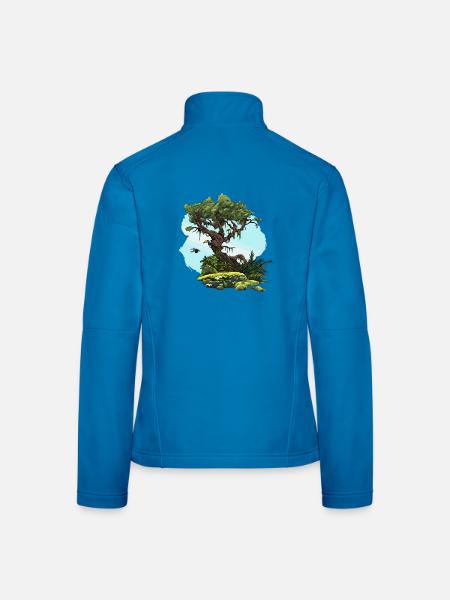 Tropischer Dschungel: Der Tukanbaum - Frauen Softshelljacke - Lichtblau - Hinten