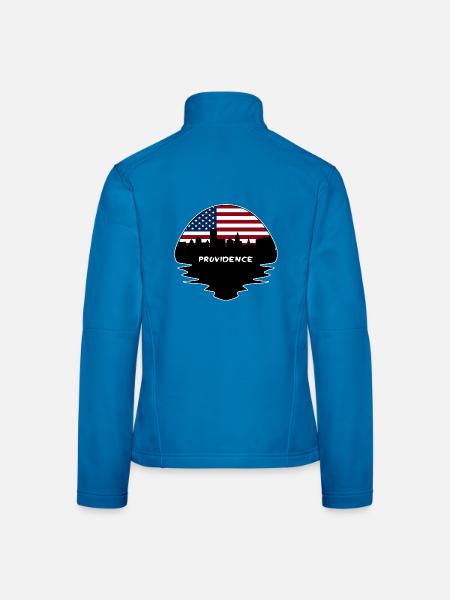 Providence Rhode Island USA Flagge Skyline Silhouett - Frauen Softshelljacke - Lichtblau - Hinten
