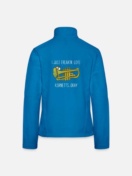 Funkelnder Kornett Blasorchester - Frauen Softshelljacke - Lichtblau - Hinten