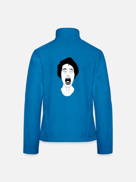 Schreiende Frau - Frauen Softshelljacke - Lichtblau - Hinten