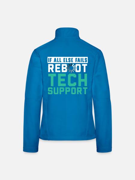 If All Else Fails Reboot Tech Support - Frauen Softshelljacke - Lichtblau - Hinten