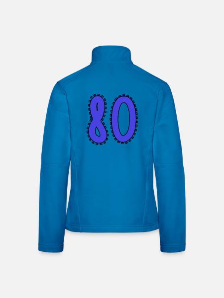 80. 80 JAHRE. 80. JAHRESTAG. 80-JÄHRIGES JUBILÄUM. - Frauen Softshelljacke - Lichtblau - Hinten