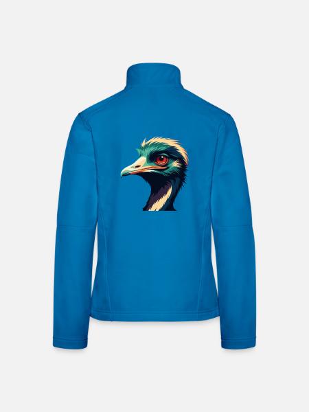 Emu Cartoon Character Colorful Pet Animal - Women's Softshell Jacket - light blue - Back